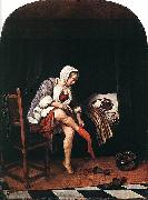 Jan Steen Woman at her toilet oil